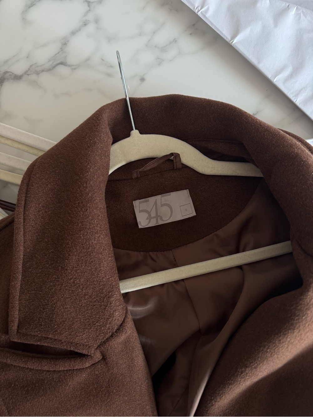 Modern Citizen Brown Long Wool-Blend Coat - Picture 4 of 4